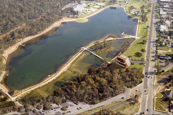 Shepparton Art Gallery site aerial shot